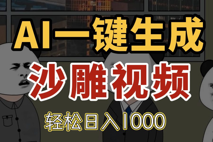 AI一键生成沙雕视频，一条视频千万播放，轻松日入1000