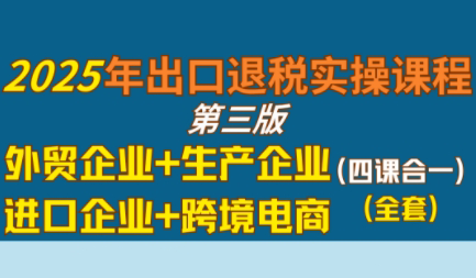 崔sir·出口退税实操-外贸企业+生产企业+跨境电商+进口企业(四课合一)