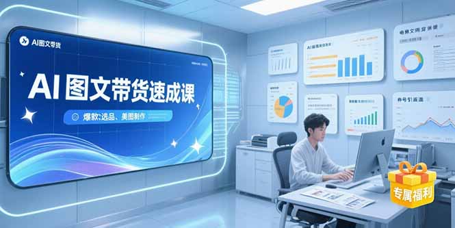 AI图文带货速成课，养号引流秘籍，爆款选品策略，美图制作全流程