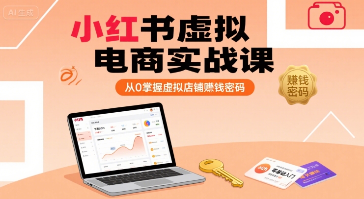 小红书虚拟电商实战课，从0掌握虚拟店铺賺钱密码(更新)