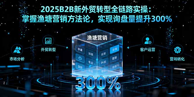 2025B2B新外贸转型全链路实操：掌握渔塘营销方法论，实现询盘量提升300%