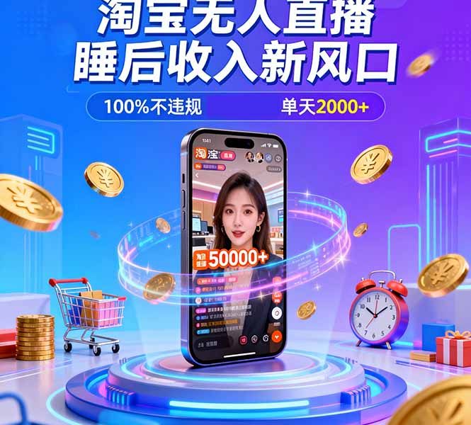 淘宝无人直播，不违规不封号，直播100小时卖了5万，年底旺季！