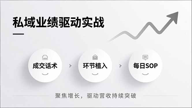 私域业绩驱动实战，成交话术、环节植入、每日SOP，聚焦增长，驱动营收持续突破
