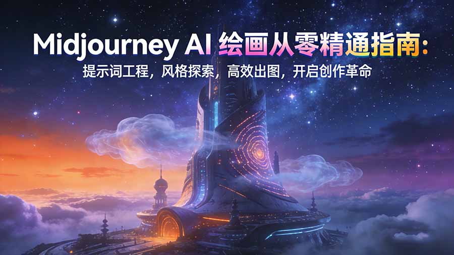 Midjourney AI绘画从零精通指南：提示词工程，风格探索，高效出图，开启创作革命