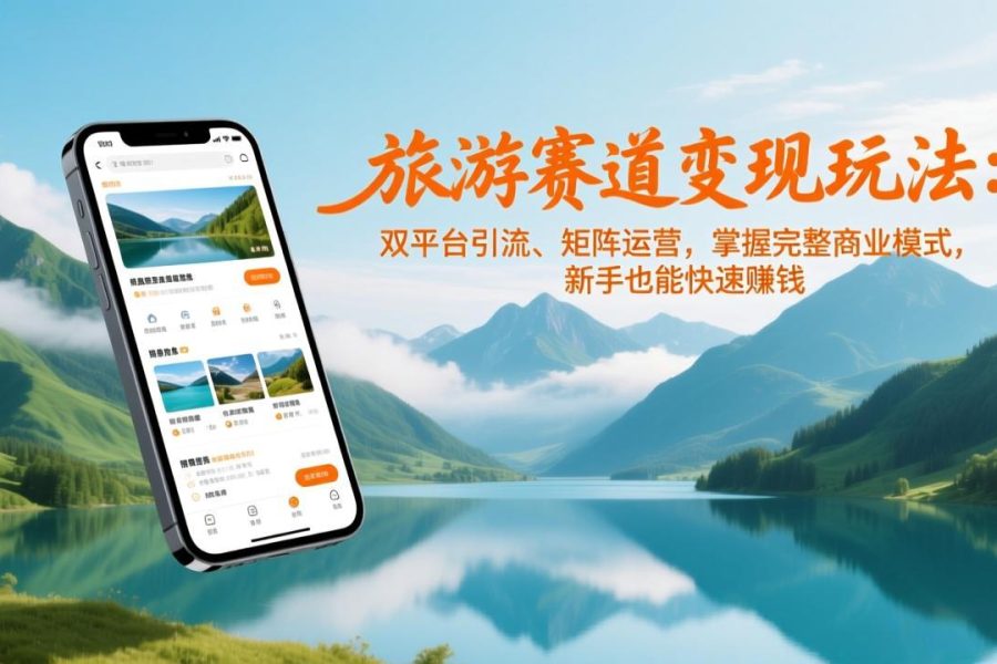 旅游赛道变现玩法：双平台引流、矩阵运营，掌握完整商业模式，新手也能快速赚钱