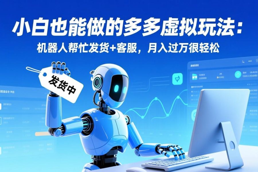 小白也能做的多多虚拟玩法：机器人帮忙发货+客服，月入过万很轻松