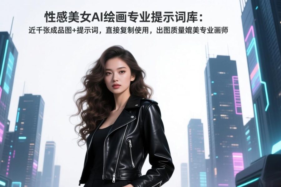 性感美女AI绘画专业提示词库：近千张成品图+提示词，直接复制使用，出图质量媲美专业画师