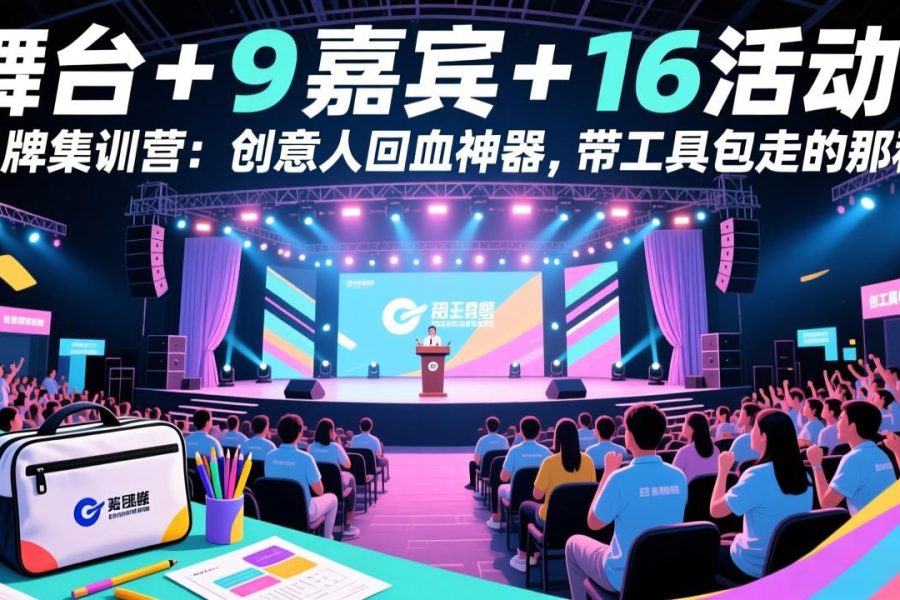 舞台 + 9 嘉宾 + 16 活动！品牌集训营：创意人回血神器，带工具包走的那种