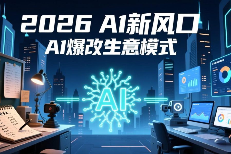 2026年AI创富新风口，用人工智能爆改你的生意模式，从短视频到直播全面降本增效抢占先机