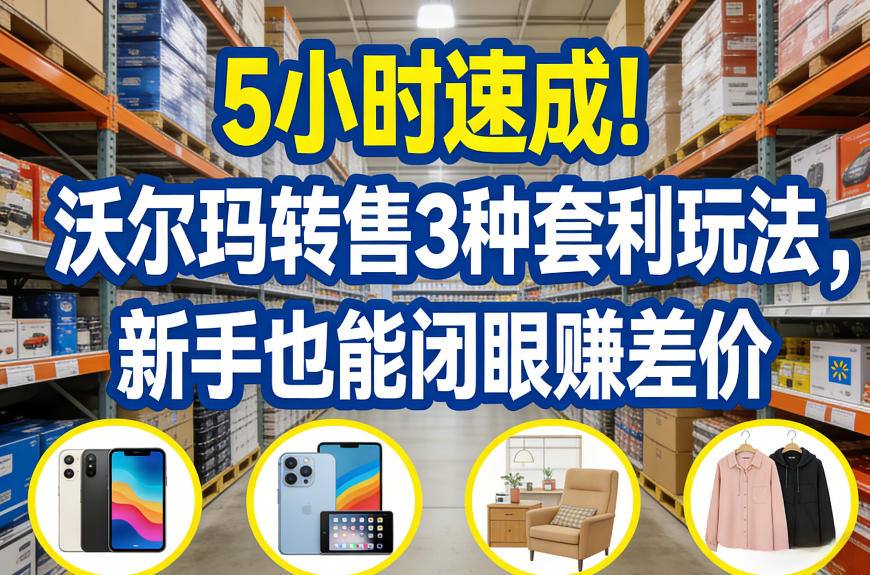 5小时速成！沃尔玛转售3种套利玩法，新手也能闭眼賺差价