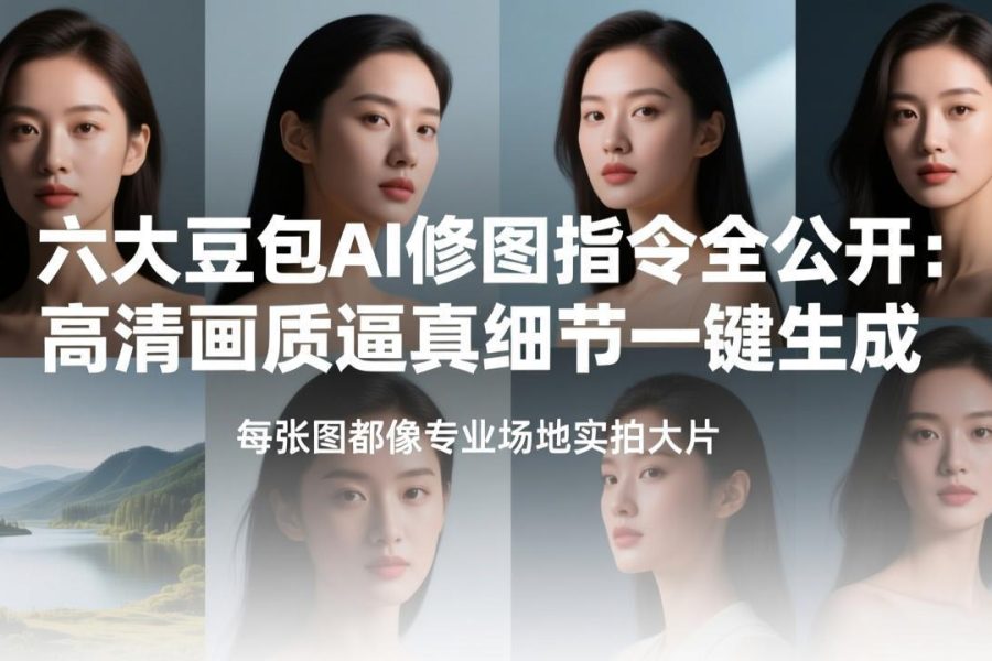 六大豆包AI修图指令全公开：高清画质逼真细节一键生成，每张图都像专业场地实拍大片