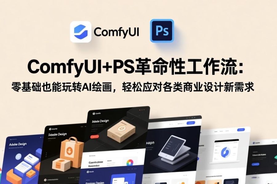 ComfyUI+PS革命性工作流：零基础也能玩转AI绘画，轻松应对各类商业设计新需求