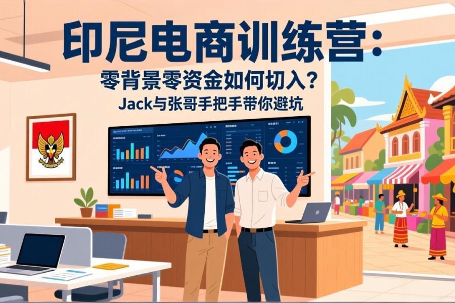 印尼电商训练营：零背景零资金如何切入？Jack与张哥手把手带你避坑