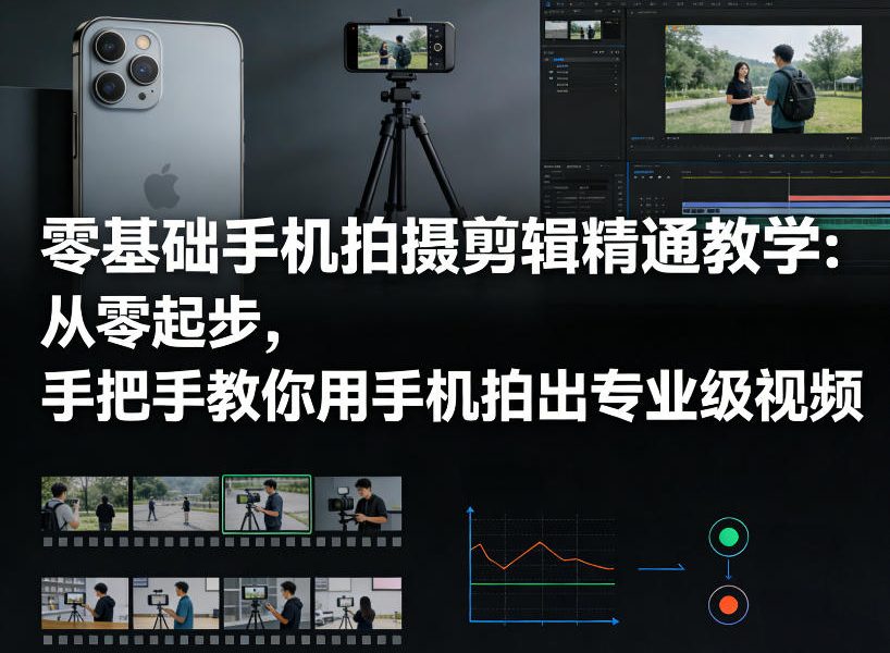 零基础手机拍摄剪辑精通教学：从零起步，手把手教你用手机拍出专业级视频