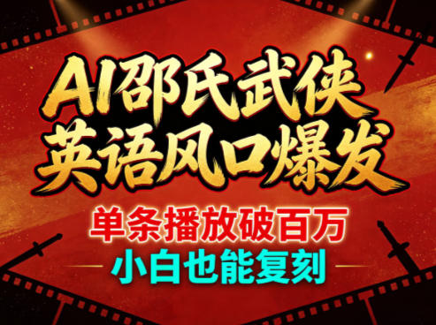 AI邵氏武侠英语风口爆发，单条播放破百万，小白也能复刻