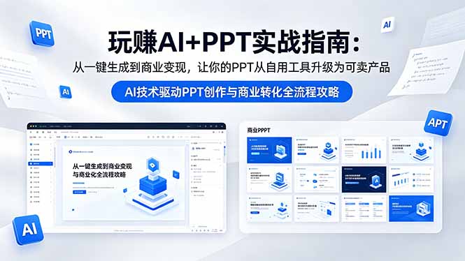玩赚AI+PPT实战指南-更新5月13：从一键生成到商业变现，让你的PPT从自用工具升级为可卖产品-创课坊
