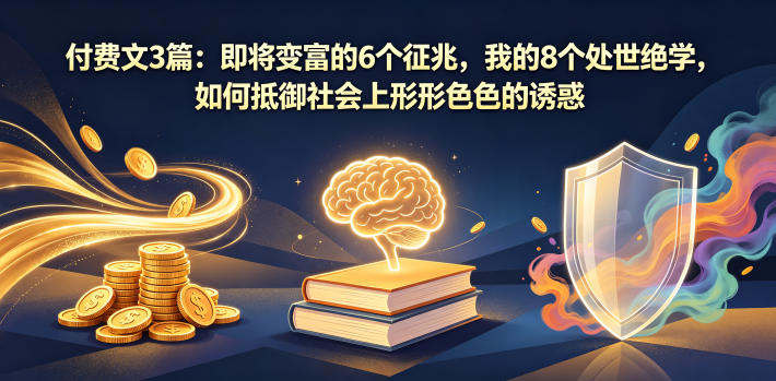 付费文3篇：即将变富的6个征兆，我的8个处世绝学，如何抵御社会上形形色色的诱惑-创课坊