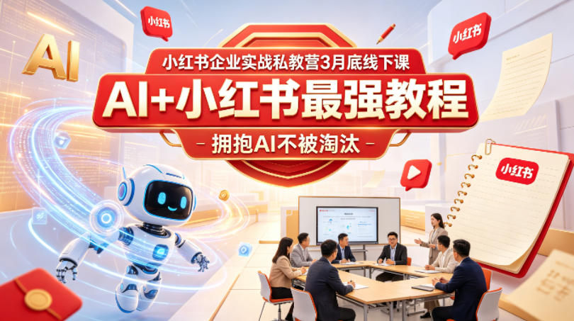 小红书企业实战私教营3月底线下课，AI+小红书最强教程，拥抱AI不被淘汰-创课坊