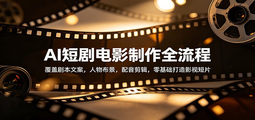 AI短剧电影制作全流程：覆盖剧本文案，人物布景，配音剪辑，零基础打造影视短片-创课坊