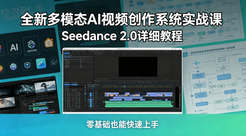全新多模态AI视频创作系统实战课，Seedance 2.0详细教程，零基础也能快速上手-创课坊