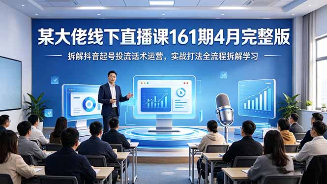 某大佬线下直播课161期4月完整版，拆解抖音起号投流话术运营，实战打法全流程拆解学习-创课坊