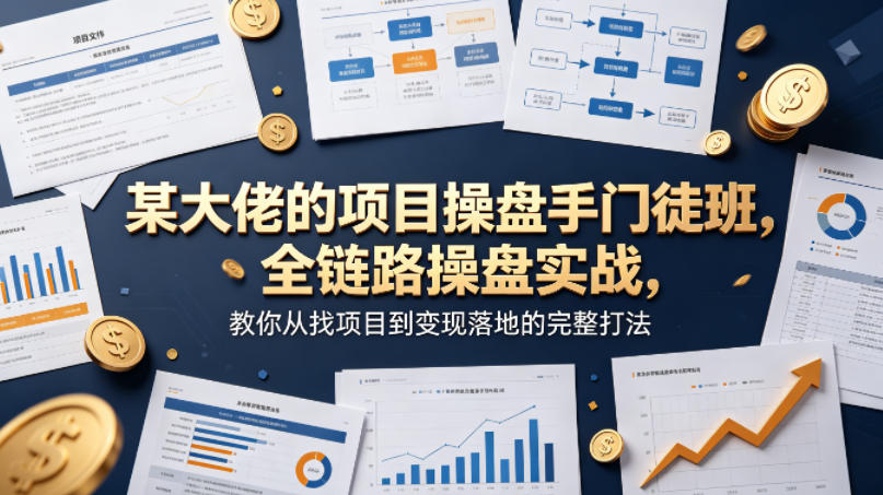 某大佬的项目操盘手门徒班，全链路操盘实战，教你从找项目到变现落地的完整打法-创课坊