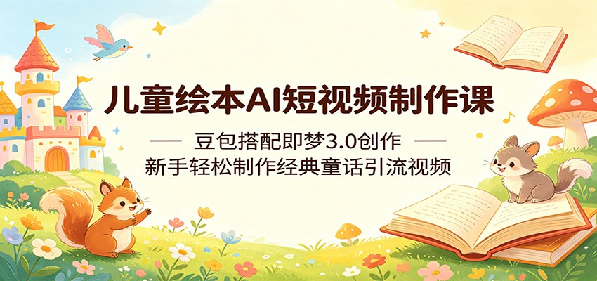儿童绘本AI短视频制作课：豆包搭配即梦3.0创作，新手轻松制作经典童话引流视频-创课坊