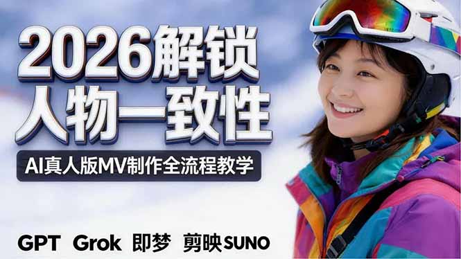 2026独创解锁人物一致性：AI真人版MV制作，不讲空话，不拼概念，全流程实操-创课坊