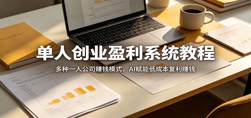 单人创业盈利系统教程：多种一人公司赚钱模式，AI赋能低成本复利赚钱-创课坊