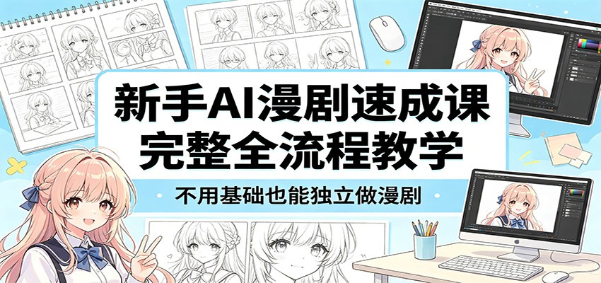 新手AI漫剧速成课：完整全流程教学，不用基础也能独立做漫剧-创课坊