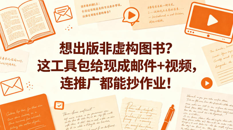 想出版非虚构图书？这工具包给现成邮件+视频，连推广都能抄作业！【原创双语字幕】-创课坊