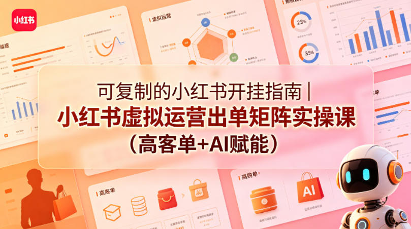 可复制的小红书开挂指南｜小红书虚拟运营出单矩阵实操课(高客单+AI赋能)-创课坊