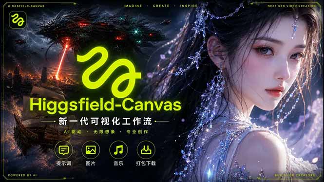 Higgsfield Canvas AI视频制作详解，节点式工作流搭建，重构新式视频创作完整教程-创课坊