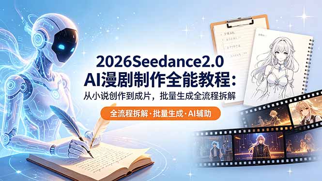 2026Seedance2.0 AI制作全能教程：从小说创作到成片，批量生成全流程拆解-创课坊