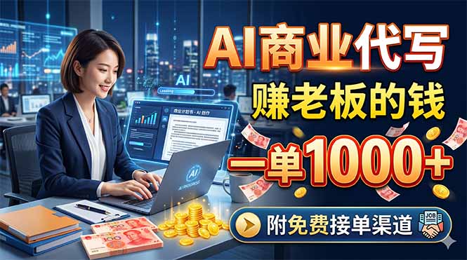 AI商业代写,赚老板的钱,一单1000+,附免费接单渠道-创课坊