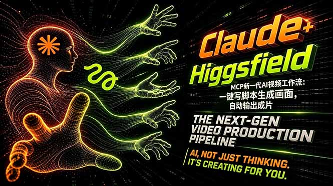 Claude+Higgsfield MCP新一代AI视频工作流：一键写脚本生成画面，自动输出成片-创课坊