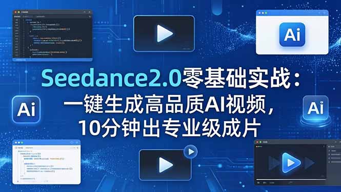 Seedance2.0零基础实战：一键生成高品质AI视频，10分钟出专业级成片-创课坊