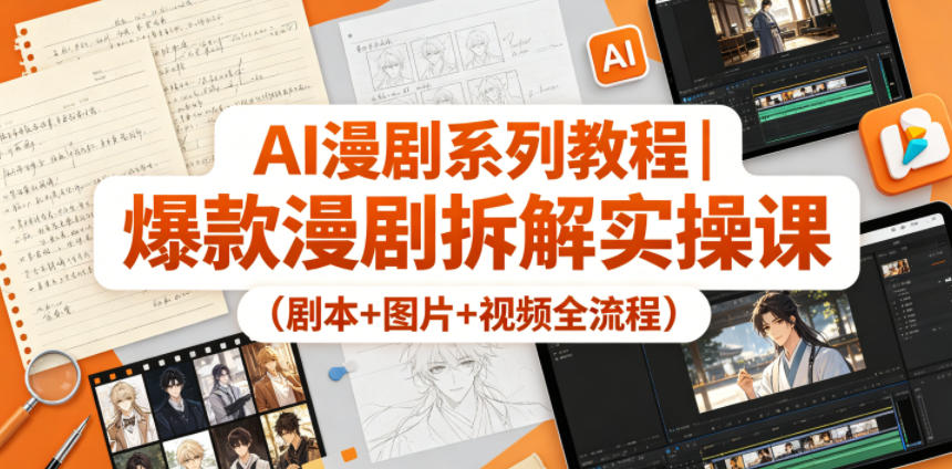 AI漫剧系列教程｜爆款漫剧拆解实操课(剧本+图片+视频全流程)-创课坊