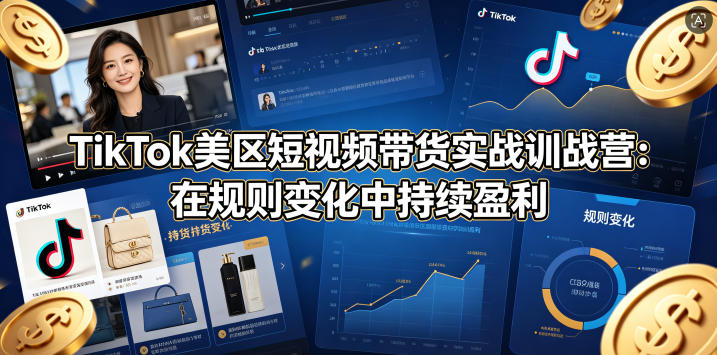 TikTok美区短视频带货实战训战营：在规则变化中持续盈利-创课坊