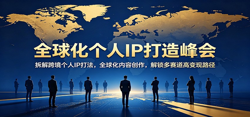 全球化个人IP打造峰会：拆解跨境个人IP打法，全球化内容创作，解锁多赛道高变现路径-创课坊