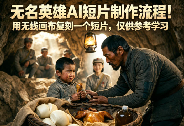 无名英雄AI短片制作流程！用无线画布复刻一个短片，仅供参考学习-创课坊