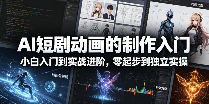AI短剧动画的制作入门，小白入门到实战进阶，零起步到独立实操-创课坊