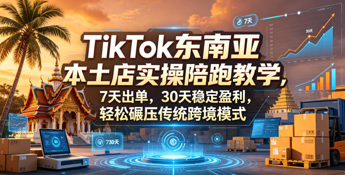TikTok东南亚本土店实操陪跑教学，7天出单，30天稳定盈利，轻松碾压传统跨境模式-创课坊