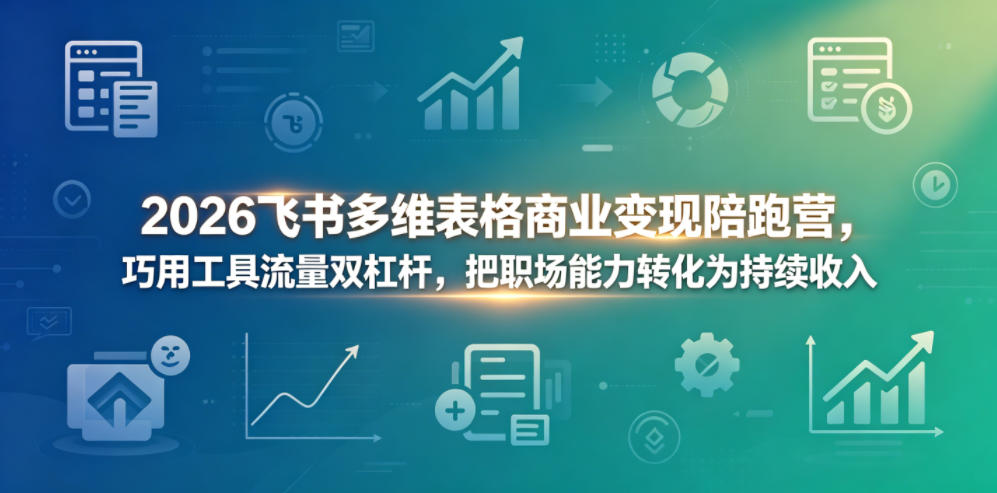 2026飞书多维表格商业变现陪跑营,巧用工具流量双杠杆,把职场能力转化为持续收入-创课坊