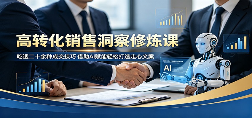 高转化销售洞察修炼课：吃透二十余种成交技巧，借助AI赋能轻松打造走心文案-创课坊