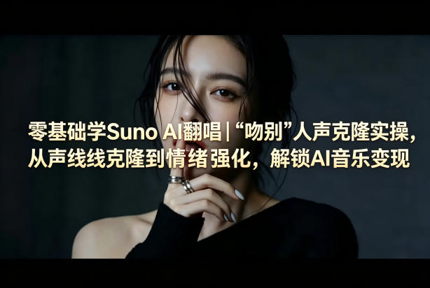 零基础学Suno AI翻唱｜《吻别》人声克隆实操，从声线克隆到情绪强化，解锁AI音乐变现-创课坊