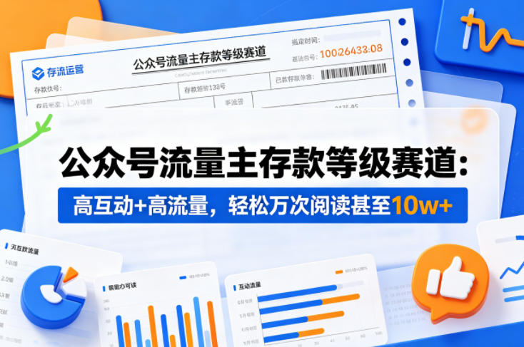 公众号流量主之存款等级赛道，高互动+高流量，轻松达到万次阅读，甚至10w+-创课坊