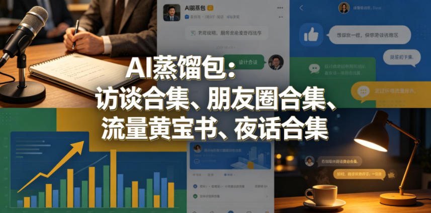 AI蒸馏包：访谈合集、朋友圈合集、流量黄宝书、夜话合集【文档】-创课坊