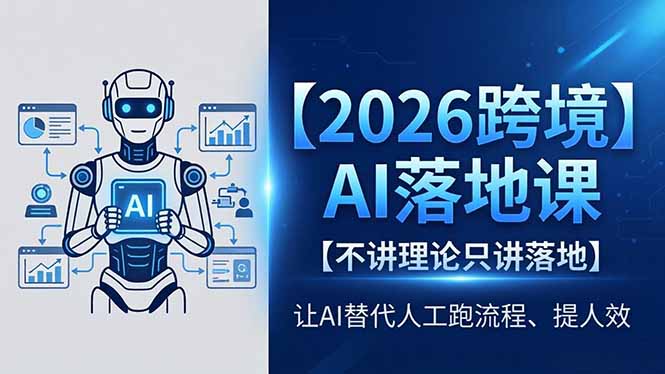 2026跨境AI落地课，不讲理论只讲落地，让AI替代人工跑流程、提人效-创课坊