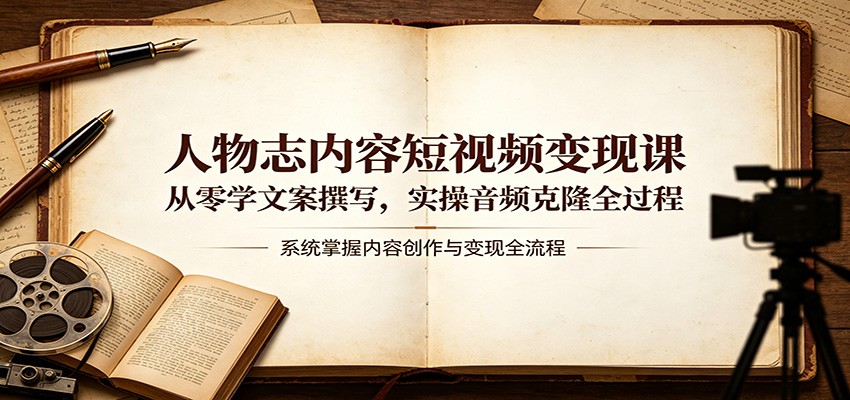 人物志内容短视频变现课：从零学文案撰写，实操音频克隆全过程-创课坊